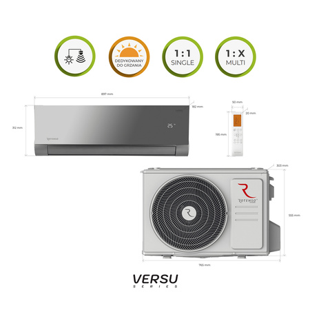Klimatyzator Rotenso ® VERSU Mirror - 3,5 kW