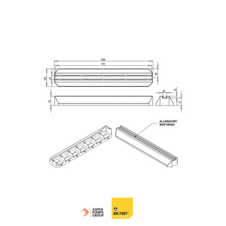 Wspornik klimatyzatora agregatu gumowy BIG FOOT Fix-it 1000 mm 