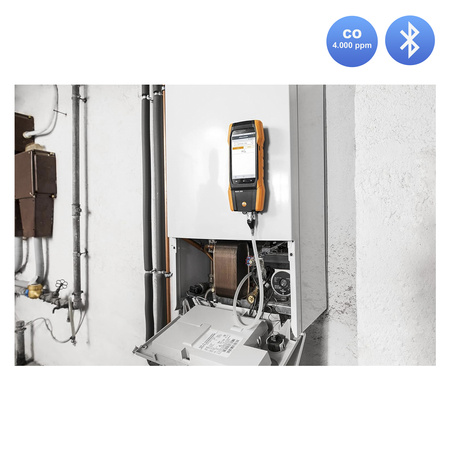 Testo 300 NEXT LEVEL O2 i CO Analizator spalin (4.000ppm) z drukarką + detektor Senco CO