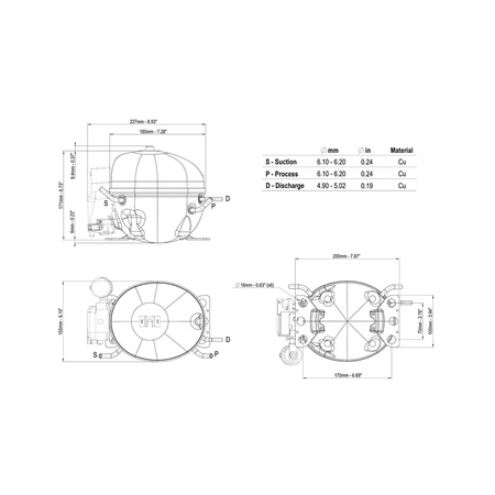 Sprężarka chłodnicza Embraco Aspera EMY3115Z R134A