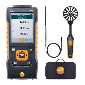 Testo 440 Narzędzie do pomiaru prędkości przepływu powietrza ComboKit1