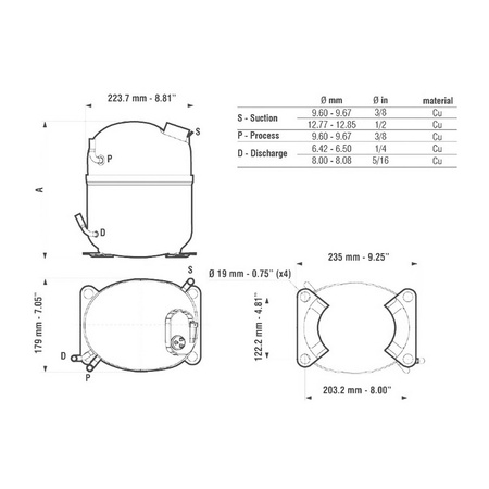 Sprężarka chłodnicza Embraco Aspera NJ2212GK R404a/R507
