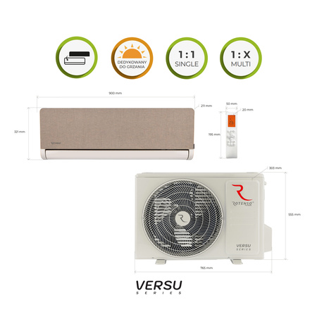 Klimatyzator Rotenso ® VERSU Cloth Caramel X - 3,5kW