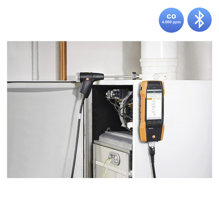 Testo 300 NEXT LEVEL O2 i CO Analizator spalin (4.000ppm) z drukarką + zestaw SmartSond Testo 510i +915i