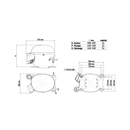 Sprężarka chłodnicza Embraco Aspera NT6217Z R134A