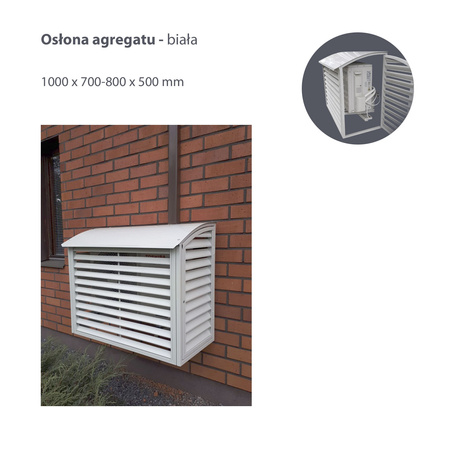 Osłona agregatu - biała 1000 x 700-850 x 500mm VPS90