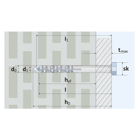Dybel ramowy wkręt ARL 6K + nylon 12/220