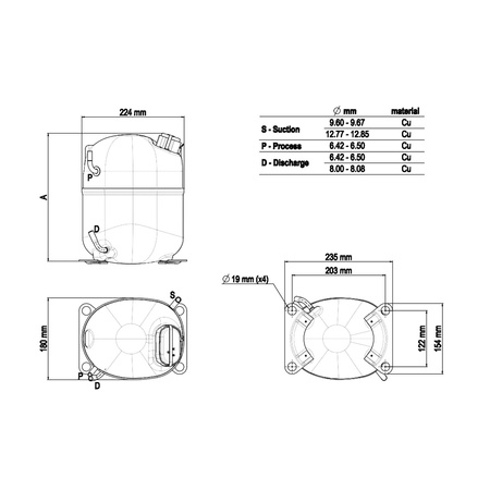 Sprężarka chłodnicza Embraco Aspera NJ9232GK R404a/R507