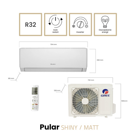 Klimatyzator Gree - Pular 2,5KW 