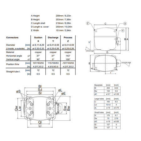 Sprężarka chłodnicza Secop SC15G R134A