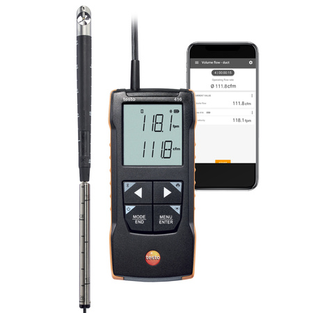 Testo 416 Cyfrowy anemometr wiatraczkowy z sondą