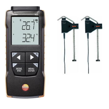 Zestaw miernik Testo 922 + dwie sondy zaciskowe na rury