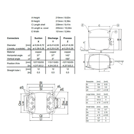 Sprężarka chłodnicza Secop SC15CL R404A/R507