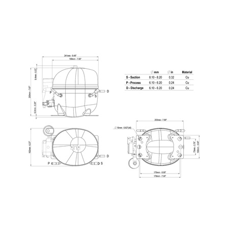 Sprężarka chłodnicza Embraco Aspera NEK2134U R290