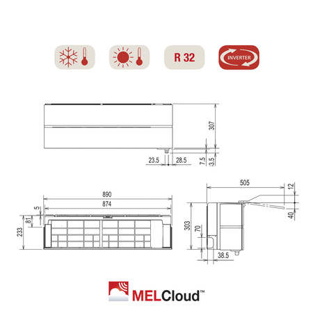 Klimatyzator Mitsubishi Electric ® - Diamond MSZ-LN Natural White 1,8 kW