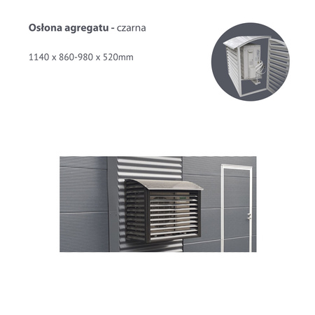 Osłona agregatu XL - czarna 1140 x 860-980 x 520mm VPS92-K