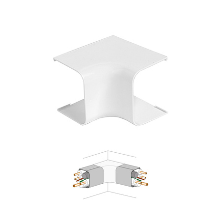 Kolanko wewnętrzne do korytka Vecamco 80 mm-White AI80
