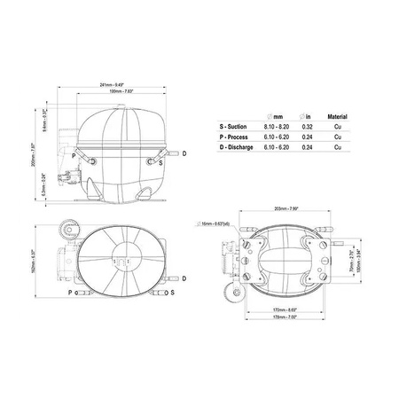 Sprężarka chłodnicza Embraco Aspera NEU2140U R290