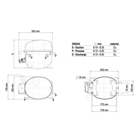 Sprężarka chłodnicza Embraco Aspera NEK2168GK R404a/R507