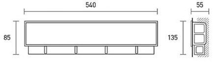 Box montażowy jednostki wewnętrznej 0010PS  540 mm x 135mmx 55mm