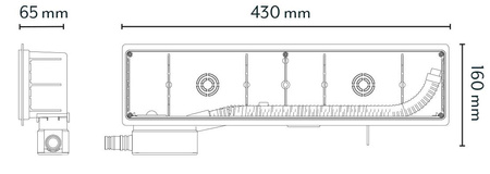 Box montażowy jednostki wewnętrznej 430mm x 160mm x 65mm