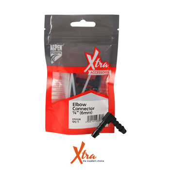 Złączka kątowa 90 st. do rurki winylowej  1/4" 6 mm