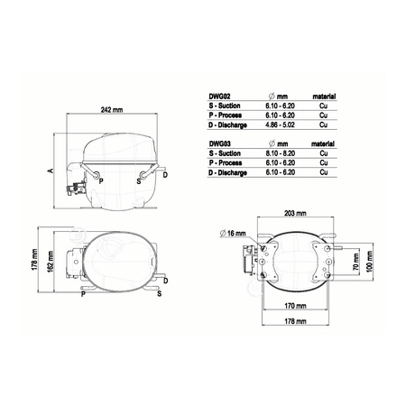 Sprężarka chłodnicza Embraco Aspera NEK6160Z R134A