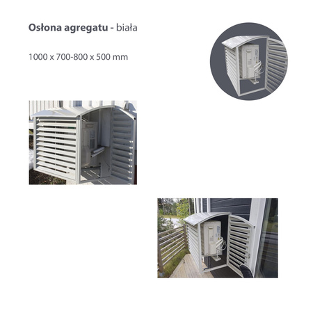 Osłona agregatu - biała 1000 x 700-850 x 500mm VPS90