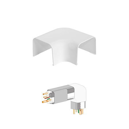 Maskownica kolanka do korytka Vecamco 9805-115-11 80 mm-White CP80