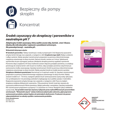 Advanced VerteX uniwersalny preparat do czyszczenia skraplaczy i parowników 5L koncentrat