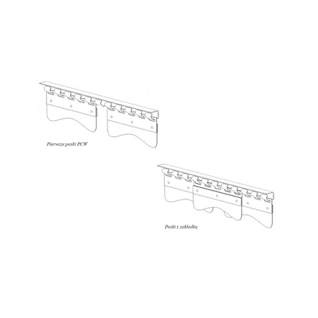 Płytka mocująca do wieszaka kurtyny paskowej PCV (300mm)  INOX