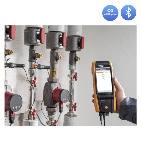 Testo 300 NEXT LEVEL O2 i CO Analizator spalin (4.000ppm) z drukarką + zestaw SmartSond Testo 510i +915i