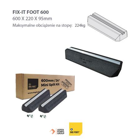 Wspornik klimatyzatora agregatu gumowy BIG FOOT Fix-it 600 mm ( zestaw )