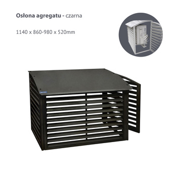 Osłona agregatu XL - czarna 1140 x 860-980 x 520mm VPS92-K