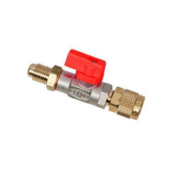 Zawór kulowy do węży serwisowych czerwony 1/4" SAE REFCO CA-1/4 SAE-R