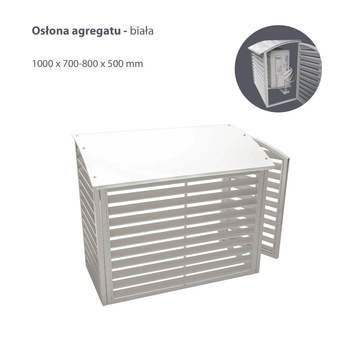 Osłona agregatu - biała 1000 x 700-850 x 500mm VPS90